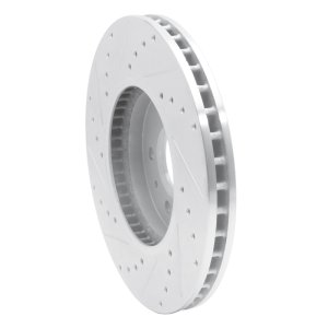 Cadillac STS Brake Rotor (1) - Front Right - R1 Concepts - Drilled & Slotted - Silver - `09-`11